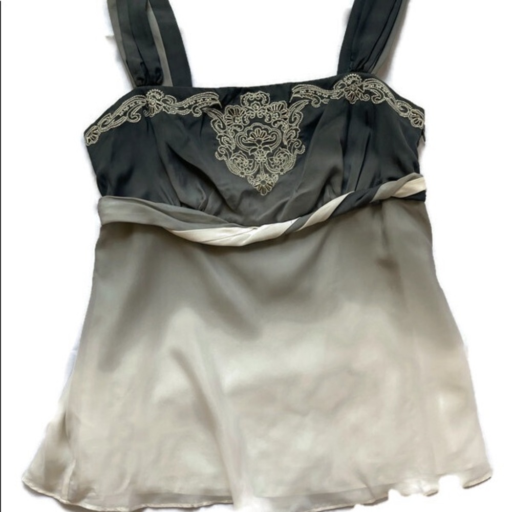 White House Black Market Grey to White Ombre top